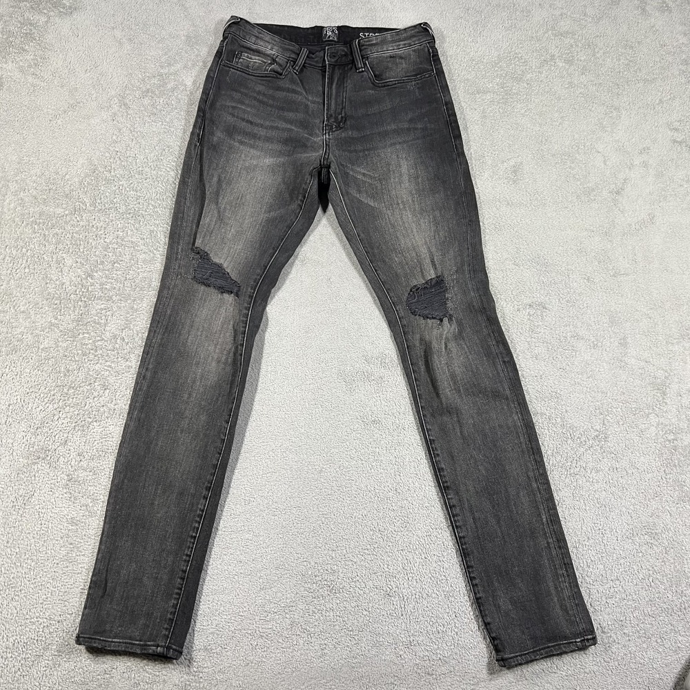 PRPS Le Sabre Jeans Mens 28x32 Stretch Slim Tapered Fit Distressed Black Wash
